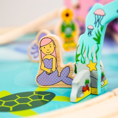 Bigjigs Rail Trenuleț de masă lumea marină