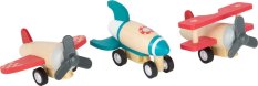 small foot Wooden Wind-Up Planes 3 pcs