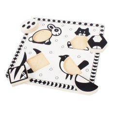 Bigjigs Toys Puzzle d'encastrement en bois formes noir et blanc 2