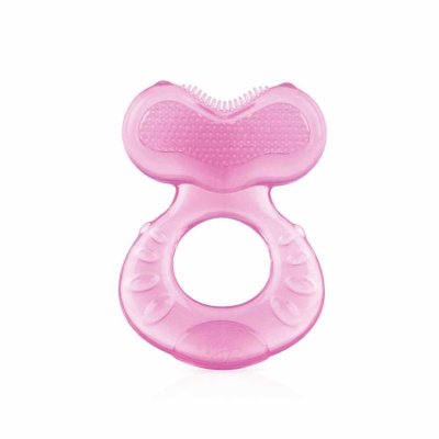 NUBY Silikon-Beißring mit rosa Borsten 0 m+