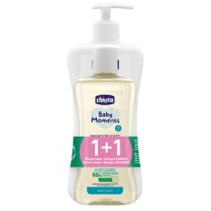 CHICCO Leche corporal con dosificador Baby Moments 500 ml + Champú Baby Moments 200 ml gratis