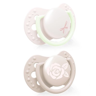 LOVI Smoczek mini Baby shower 0-2m 2szt dziewczynka