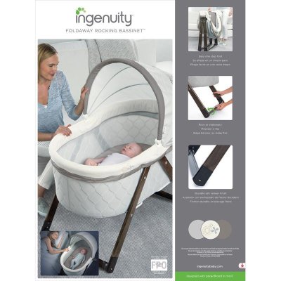 INGENUITY Gungande hopfällbar träsäng Carrington 0m+ upp till 7 kg, 2018