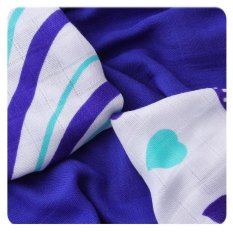 KIKKO Salvete bambus Hearts&Waves 30x30 cm, morsko plave 9 kom