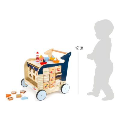 small foot Houten Loopwagen Walvis