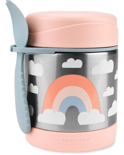 SKIP HOP Spark Style Thermos alimentaire avec cuillère/fourchette Rainbow 325 ml, 3 ans+