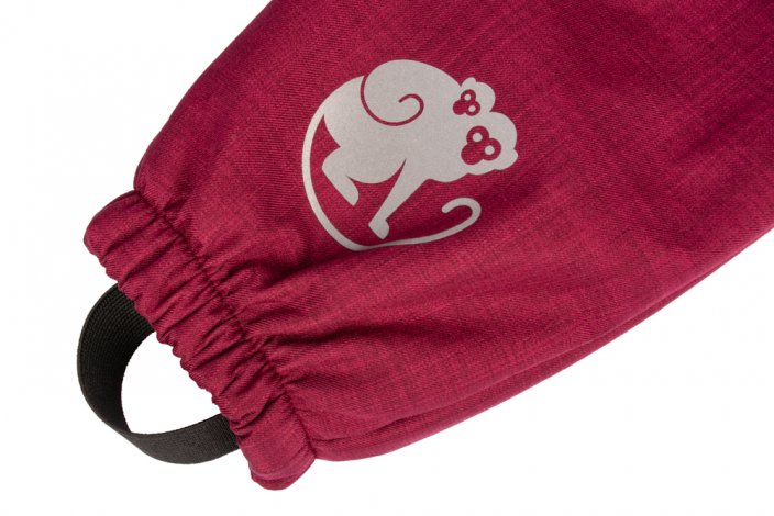 Pantaloni reglabili softshell pentru copii cu imitație blană de miel Monkey Mum® - Scufiță vișinie