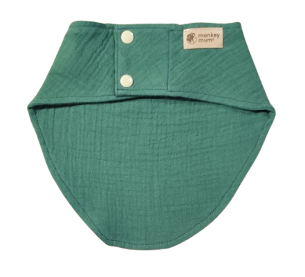 Bib od muslina Monkey Mum® - Tamno zelena
