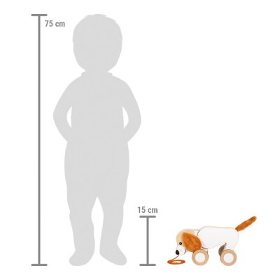 small foot Jouet à tirer en bois Chien avec des oreilles bruissantes