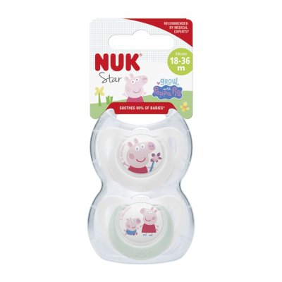 NUK Silikon-Schnuller Star Peppa Pig 18-36m. 2 Stk.