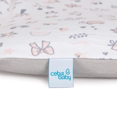 CEBA BABY Wickelauflagenbezug weich 2 Stk. Candy Pink, Bird World + Light grey, Bird World