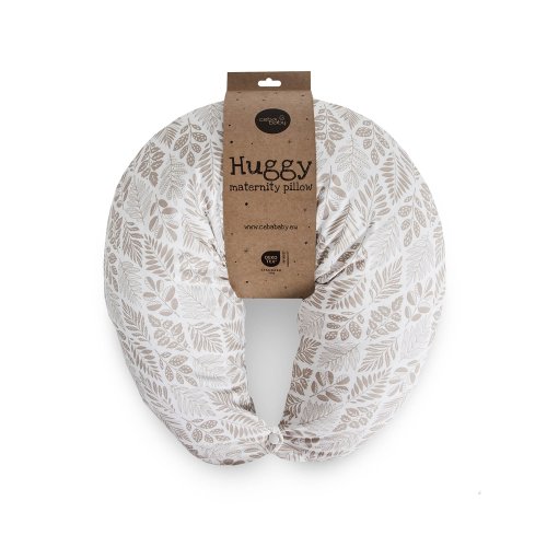 CEBA Cuscino da allattamento Huggy (150x60x37) Basic Foglie Marroni