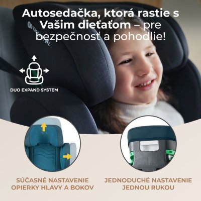 KINDERKRAFT SELECT Bilbarnstol i-Size XPAND 2 i-Size 100-150 cm Harbor Blue, Premium