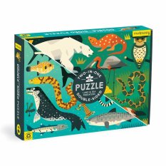 Puzzle Dupla Face Mudpuppy Predadores Terrestres e Marinhos 100 peças