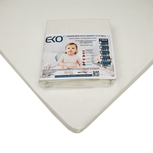 EKO Sheet with rubber jersey beige 120x60 cm