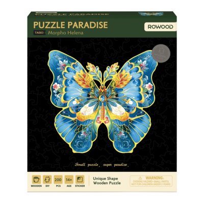 RoboTime Drewniane puzzle Motyl Morpho Helena