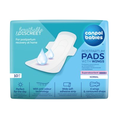 CANPOL BABIES Postpartum pads with wings daily 10 pcs