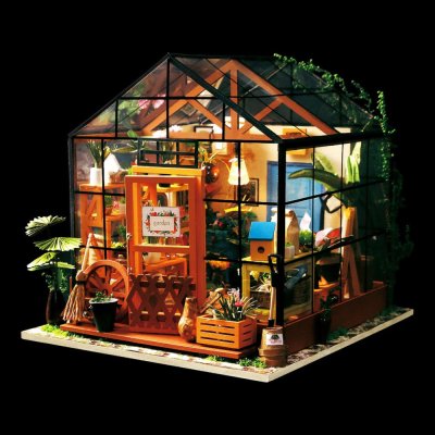Puzzle 3D en bois RoboTime Miniature de maison Serre de fleurs