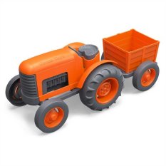 Green Toys Tractor with Trailer - Orange