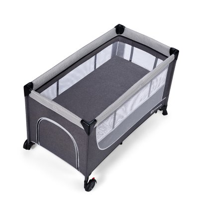 KINDERKRAFT SELECT Potovalna posteljica Leody Grey, Premium