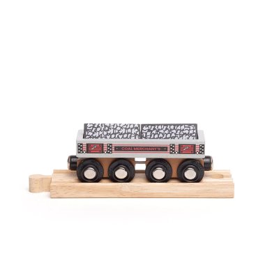 Bigjigs Rail Langer Kohlenwagen + 2 Schienen
