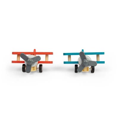 Bigjigs Toys Drveni zrakoplov na navijanje Dvokrilac 1 kom