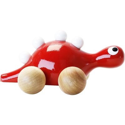 Vilac Wooden Dinosaur on Wheels Red