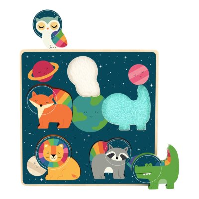 Vilac Inlegpuzzel Dierlijke Astronauten