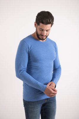 Majica moška DR tanka Outlast® - modri melange