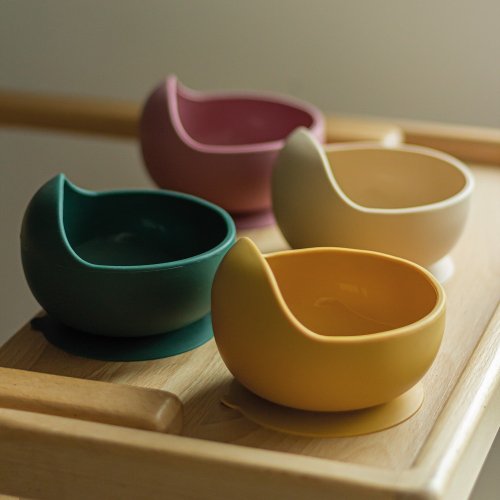 PETITE&MARS Silicone bowl with suction cup TAKE&MATCH Dusty Rose 6m+