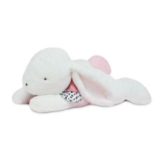 Doudou Lapin en peluche avec pompon rose 80 cm