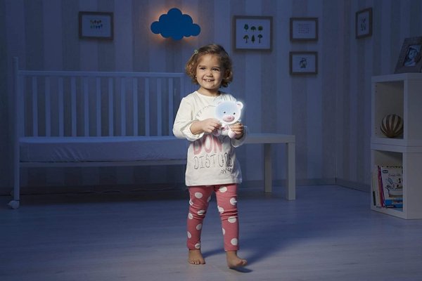 CHICCO Nachtlicht mit Musik-Teddybär rosa ab 0 Monaten