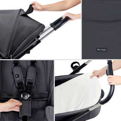 KINDERKRAFT Kombinirani voziček Nea 2 2v1 Dark Grey