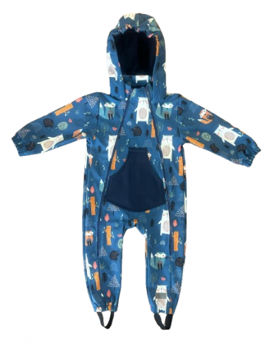 Monkey Mum® Softshell jumpsuit med membran - Nattdjur - storlek 86/92