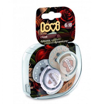 LOVI Beruhigender Schnuller dynamisch I Love 6-18m 2 Stk