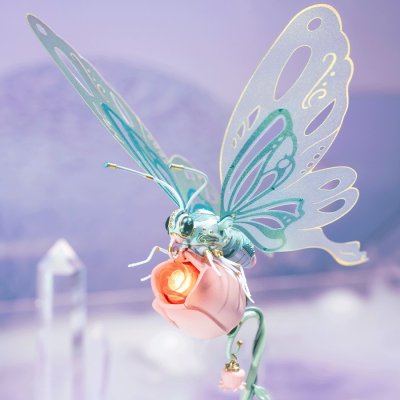 Puzzle 3D mécanique RoboTime Papillon rose