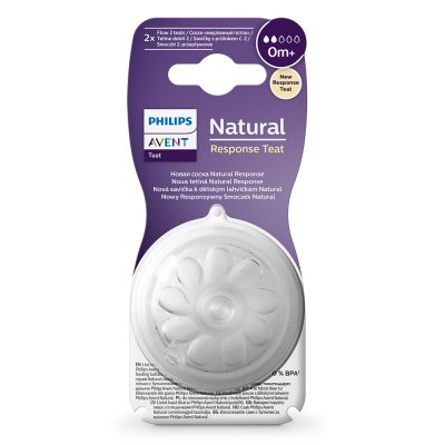 Philips AVENT Chupeta Natural Response 2 fluxo recém-nascido 0m+, 2 unid.