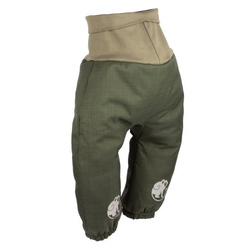 Pantaloni bimbi invernali in softshell regolabili con pelliccia Monkey Mum® - Cacciatore khaki -