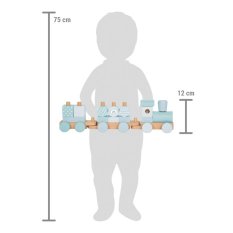 small foot Navliekanie Drevený vláčik modrý