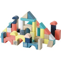 Vilac Blocs de construction en bois colorés Canopée 54 pièces