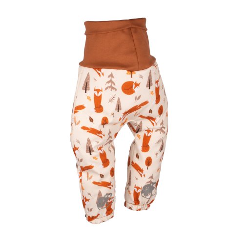 Pantaloni reglabili softshell pentru copii cu membrană Monkey Mum® - Vulpi jucăușe