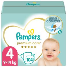 PAMPERS Premium Care Pleny jednorázové 4 (9-14 kg) 104 ks - MEGA PACK