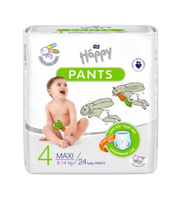 BELLA HAPPY Spodnie Pieluszki jednorazowe 4 Maxi (8-14 kg) 24 szt.