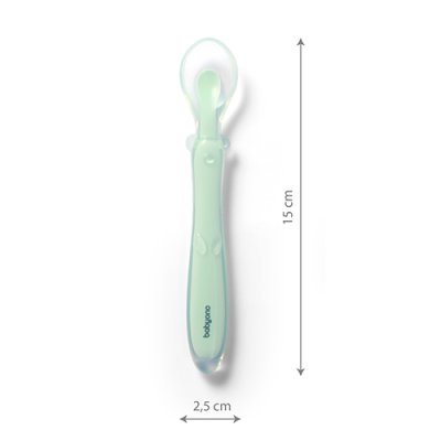 BABYONO Lingura din silicon - menta 6m+