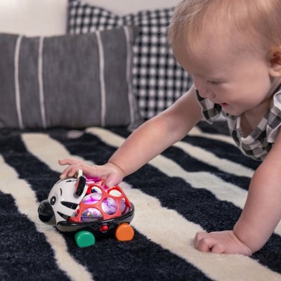 OBALL Autíčko a hrkálka 2v1 Curious Car zebra Zen™ 3m+