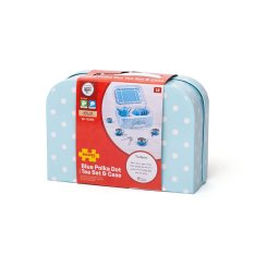 Bigjigs Toys Service à thé bleu à pois