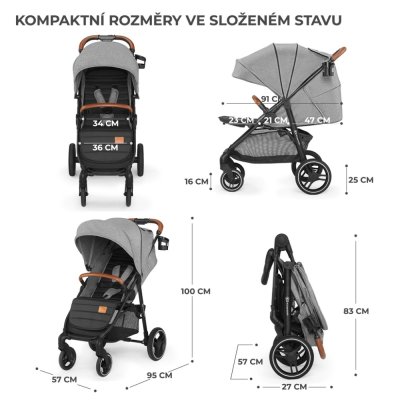 KINDERKRAFT Sportkinderwagen Grande Plus Grau
