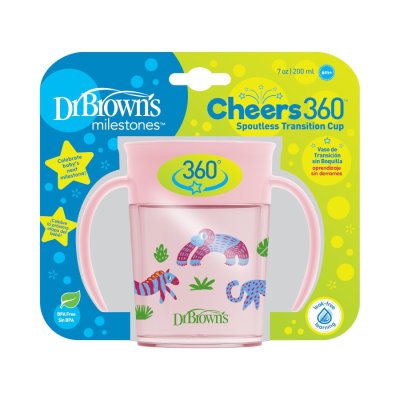 DR.BROWN'S Set bottle 2in1 pink + Cheers Jungle Mug 200ml + Spoons