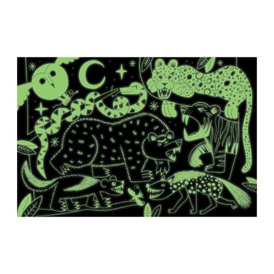 Puzzle Mudpuppy Predadores da vida selvagem - brilha no escuro 100 peças