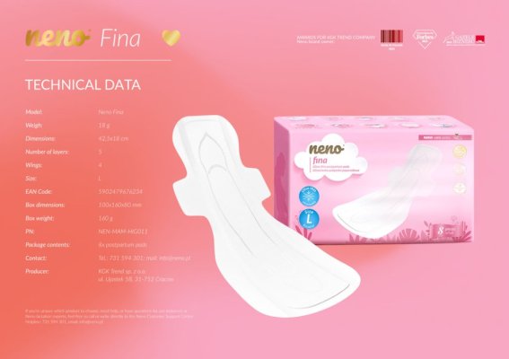 NENO Postpartum pads ultra thin Fina size S L 8pcs